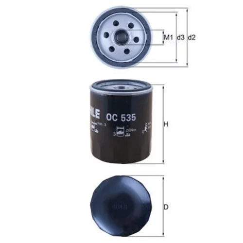 Olejový filter KNECHT OC 535 (KNECHT - Mahle) - obr. 2