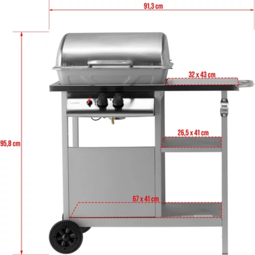 PLYNOVÝ GRIL BAVEN, 2 HORÁKY 5,5KW S/S /LUND/ - obr. 12
