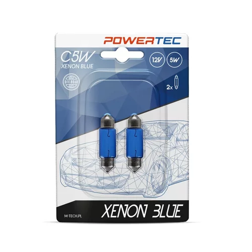 Žiarovka PowerTec Xenon Blue C5W 12V 5W sada 2ks