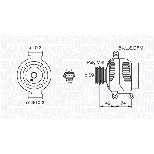 Alternátor MAGNETI MARELLI 063380005010