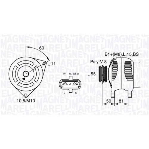 Alternátor MAGNETI MARELLI 063535550050