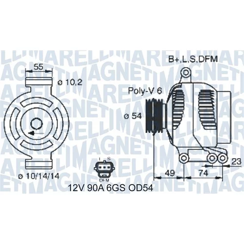 Alternátor MAGNETI MARELLI 063731388310