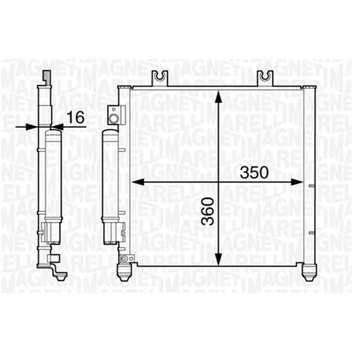 Kondenzátor klimatizácie 350203357000 (MAGNETI MARELLI)