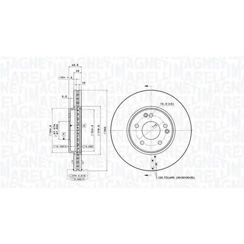 Brzdový kotúč MAGNETI MARELLI 360406006801