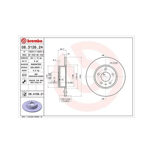 Brzdový kotúč MAGNETI MARELLI 360406021100