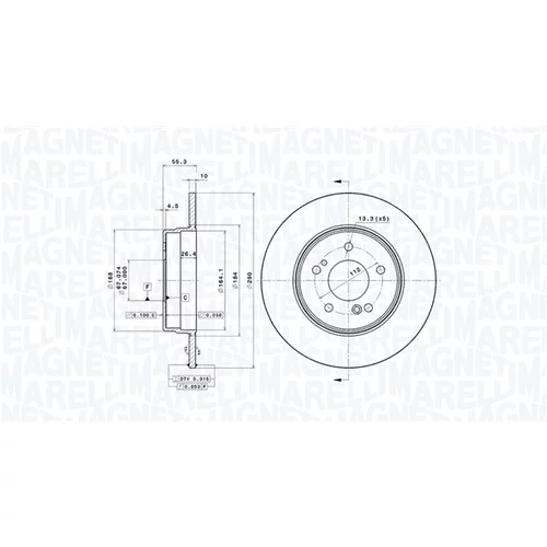 Brzdový kotúč MAGNETI MARELLI 360406032001