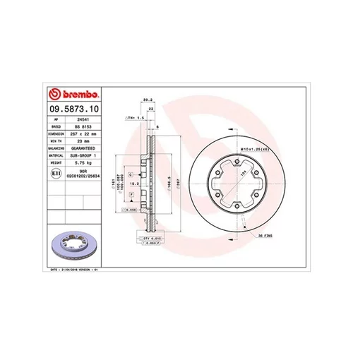 Brzdový kotúč MAGNETI MARELLI 360406034800