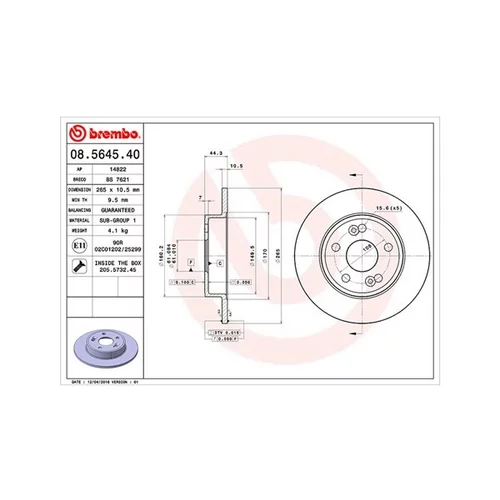 Brzdový kotúč MAGNETI MARELLI 360406043800