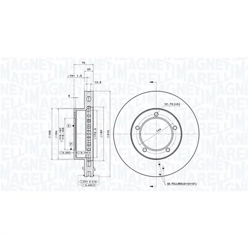 Brzdový kotúč MAGNETI MARELLI 360406046701