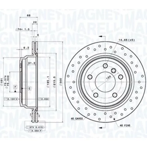 Brzdový kotúč MAGNETI MARELLI 360406147002