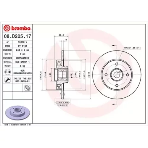 Brzdový kotúč MAGNETI MARELLI 360406162300