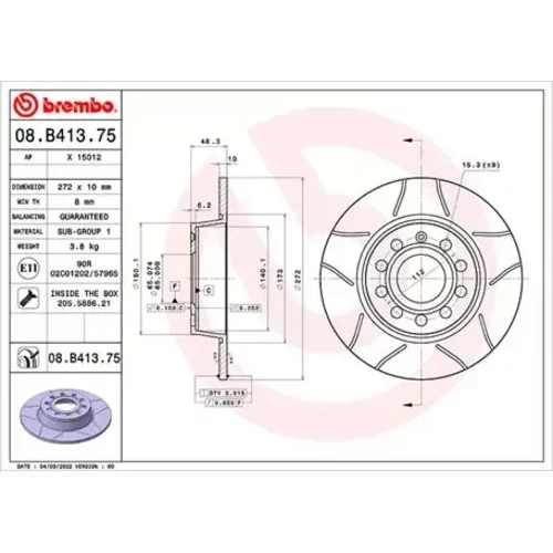 Brzdový kotúč MAGNETI MARELLI 360406175205