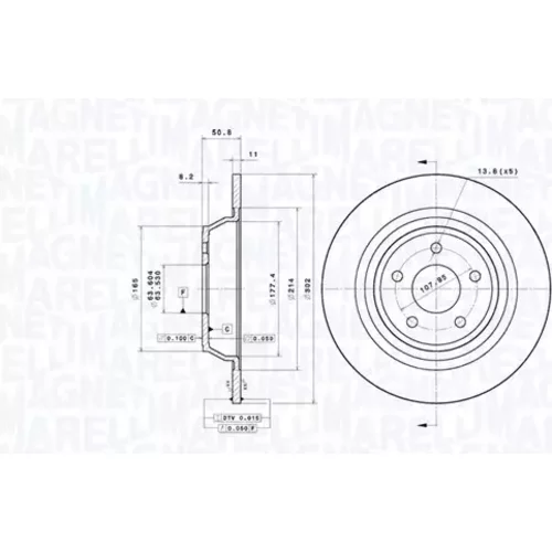 Brzdový kotúč MAGNETI MARELLI 360406193201