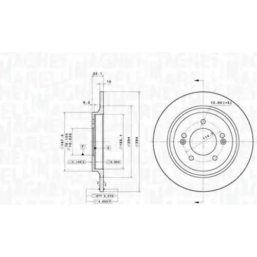 Brzdový kotúč MAGNETI MARELLI 360406207601