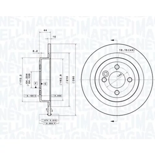 Brzdový kotúč MAGNETI MARELLI 360406220801