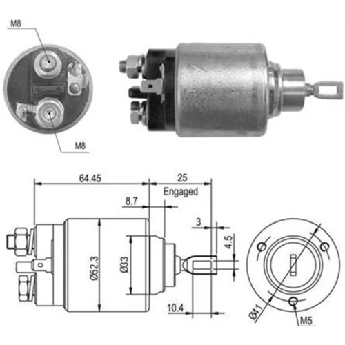 Elektromagnetický spínač pre štartér MAGNETI MARELLI 940113050012