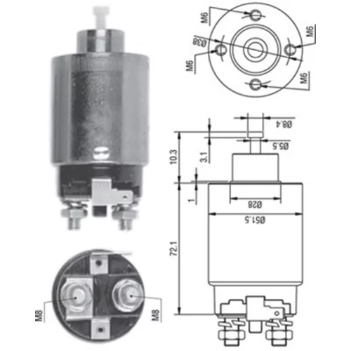 Elektromagnetický spínač pre štartér MAGNETI MARELLI 940113050284