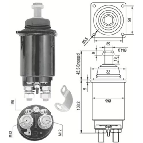 Elektromagnetický spínač pre štartér 940113050312 (MAGNETI MARELLI)