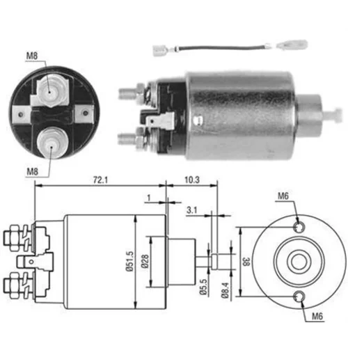 Elektromagnetický spínač pre štartér MAGNETI MARELLI 940113050398
