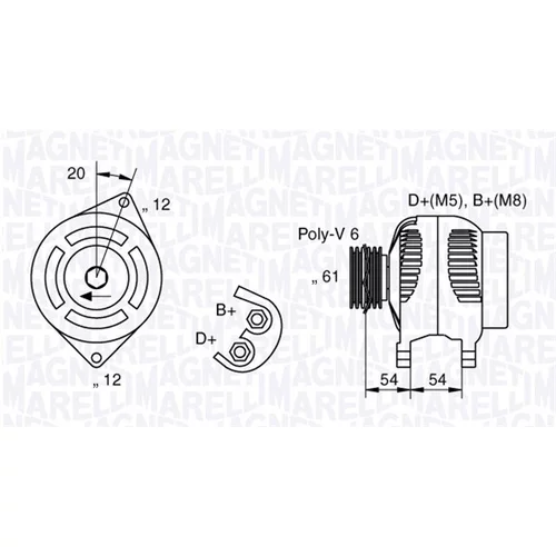 Alternátor MAGNETI MARELLI 063321819010
