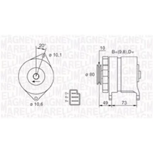Alternátor MAGNETI MARELLI 063730077010