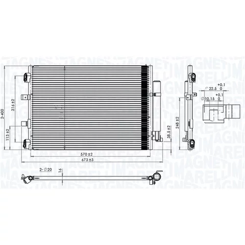 Kondenzátor klimatizácie MAGNETI MARELLI 350203106500