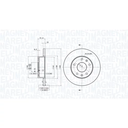 Brzdový kotúč MAGNETI MARELLI 360406014801