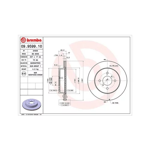 Brzdový kotúč MAGNETI MARELLI 360406046200
