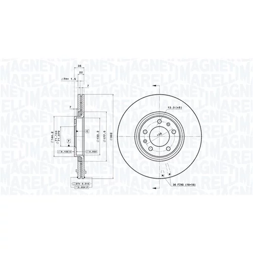 Brzdový kotúč MAGNETI MARELLI 360406067701