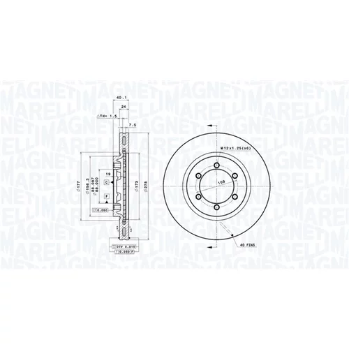 Brzdový kotúč MAGNETI MARELLI 360406071301