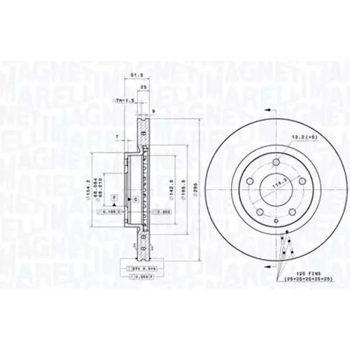 Brzdový kotúč MAGNETI MARELLI 360406185201