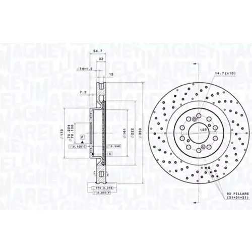 Brzdový kotúč MAGNETI MARELLI 360406198101