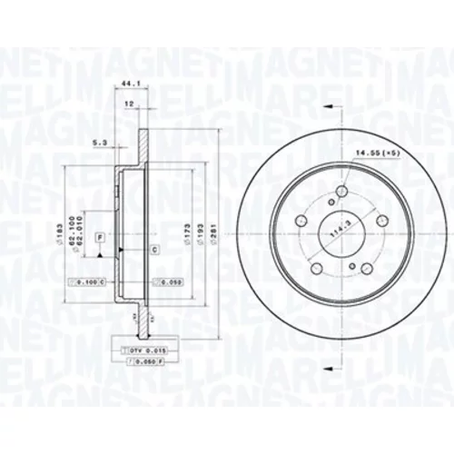 Brzdový kotúč MAGNETI MARELLI 360406214701