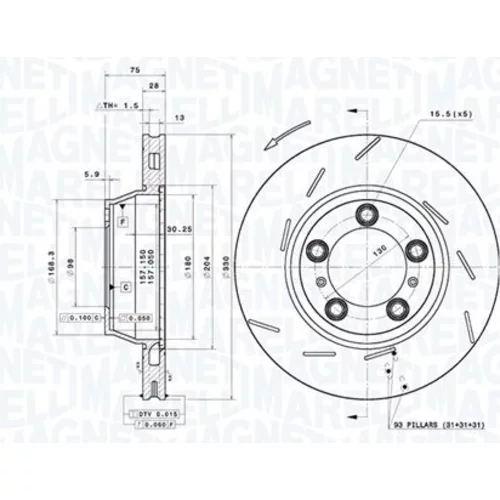 Brzdový kotúč MAGNETI MARELLI 360406218101