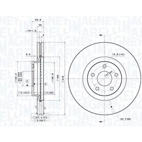 Brzdový kotúč MAGNETI MARELLI 360406219901