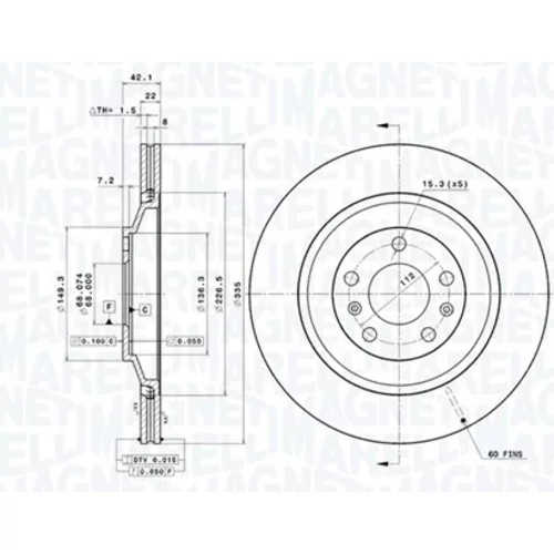 Brzdový kotúč MAGNETI MARELLI 360406220601