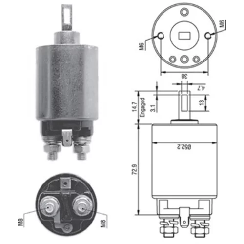 Elektromagnetický spínač pre štartér MAGNETI MARELLI 940113050278