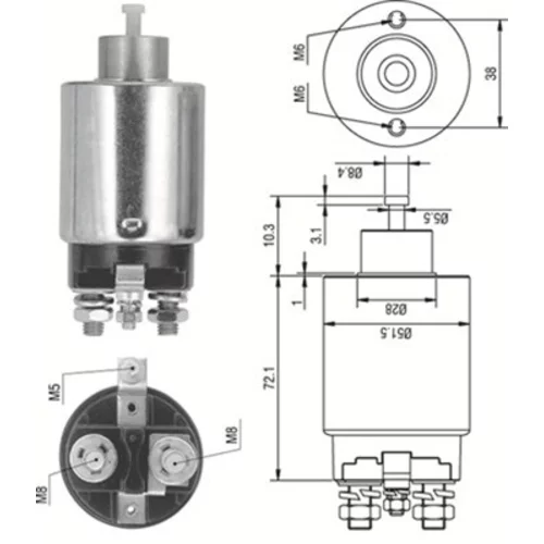 Elektromagnetický spínač pre štartér MAGNETI MARELLI 940113050288