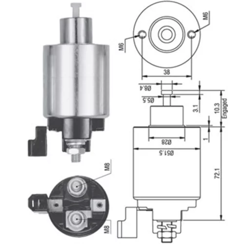 Elektromagnetický spínač pre štartér MAGNETI MARELLI 940113050353
