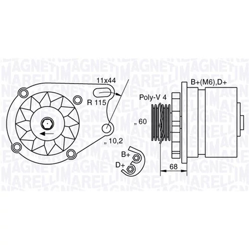 Alternátor MAGNETI MARELLI 063321747010