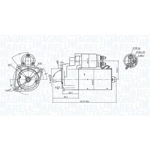 Štartér 063725717010 (MAGNETI MARELLI) - obr. 1
