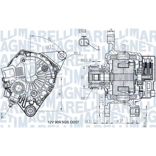 Alternátor MAGNETI MARELLI 063731938010