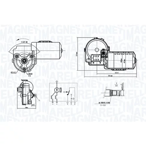 Motor stieračov 064371800010 (MAGNETI MARELLI) - obr. 1