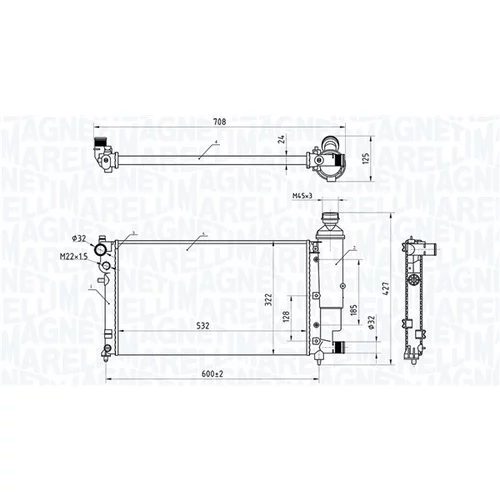 Chladič motora MAGNETI MARELLI 350213181300