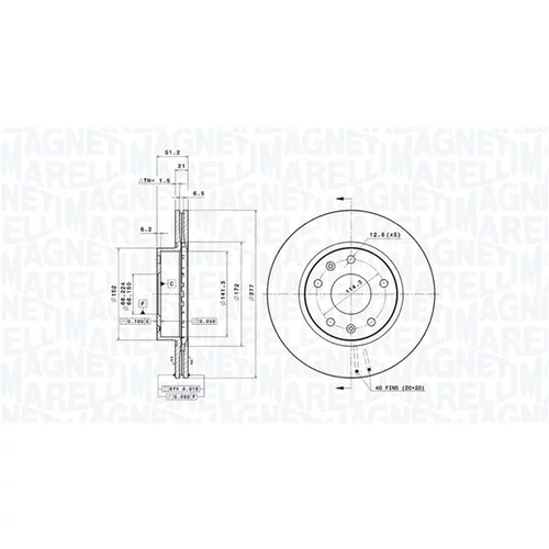 Brzdový kotúč MAGNETI MARELLI 360406002501