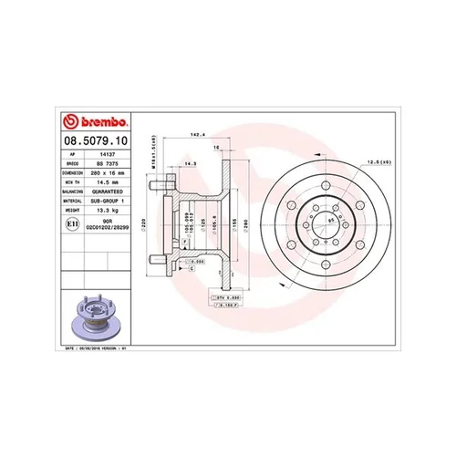 Brzdový kotúč MAGNETI MARELLI 360406021500