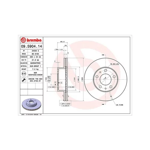Brzdový kotúč MAGNETI MARELLI 360406022600