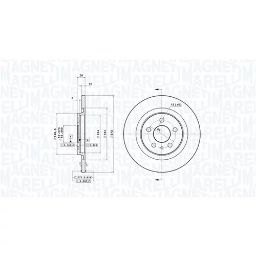 Brzdový kotúč MAGNETI MARELLI 360406029701