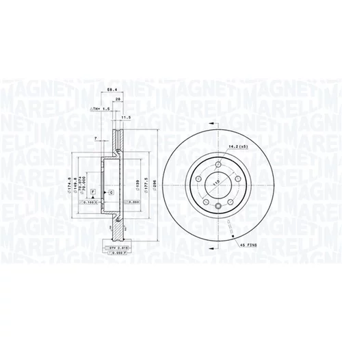Brzdový kotúč MAGNETI MARELLI 360406037701