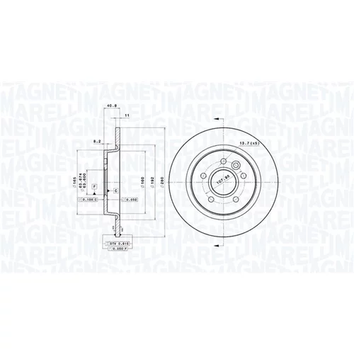 Brzdový kotúč MAGNETI MARELLI 360406059601
